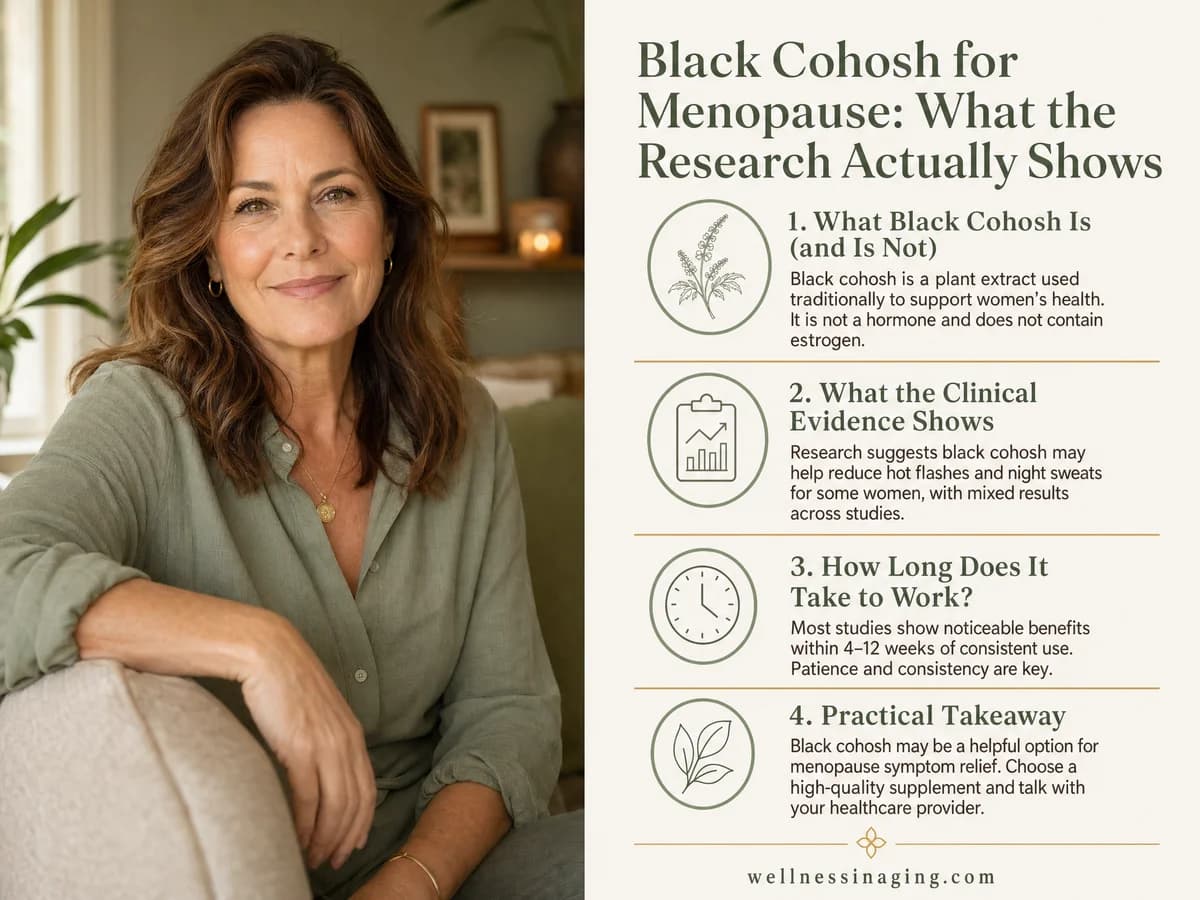 Black Cohosh for Menopause: What the Research Actually Shows — infographic