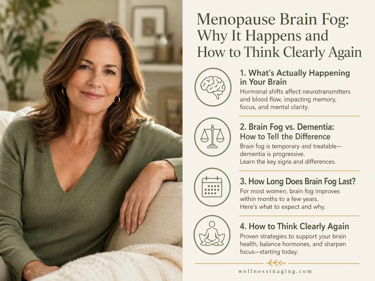 Menopause Brain Fog: Why It Happens and How to Think Clearly Again — infographic