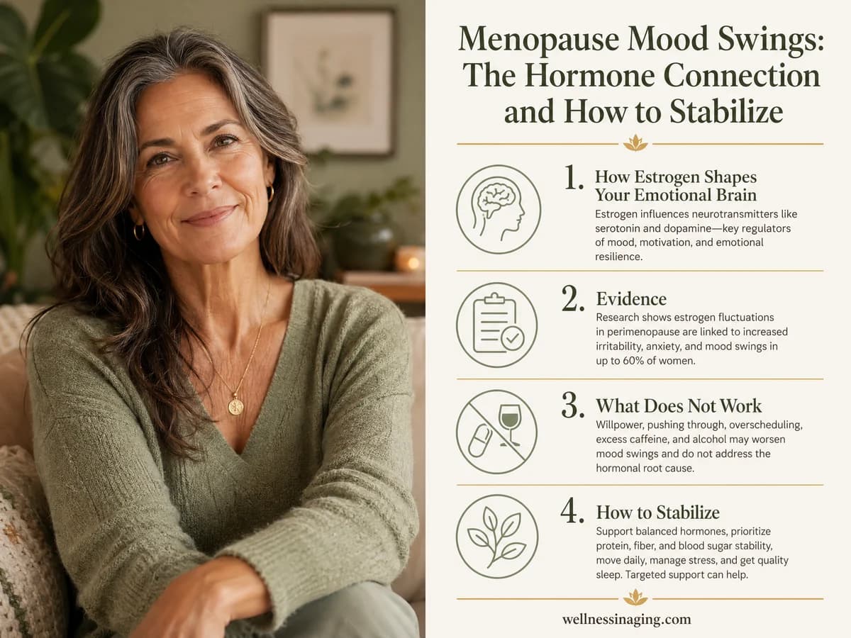 Menopause Mood Swings: The Hormone Connection and How to Stabilize — infographic