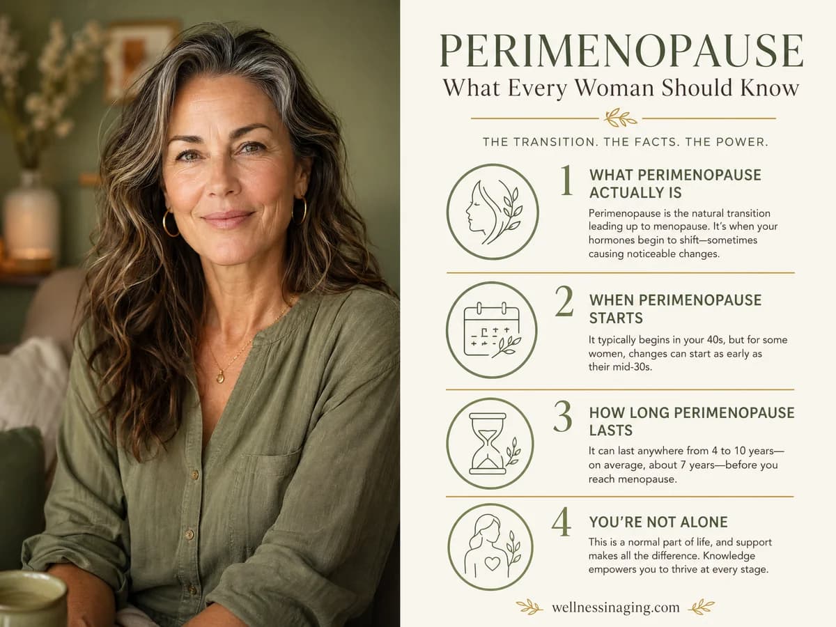 Perimenopause Explained: Stages, Timeline and What to Expect — infographic